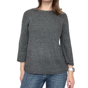 Banana Republic Ribbed Oversize Bell Sleeve Metallic Sweater Women Size Small